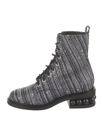 Nicholas Kirkwood Printed Studded Accents Combat Boots