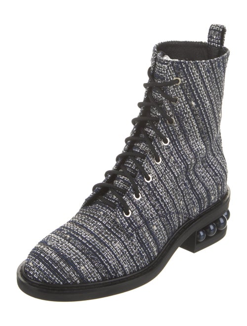 Nicholas Kirkwood Printed Studded Accents Combat Boots