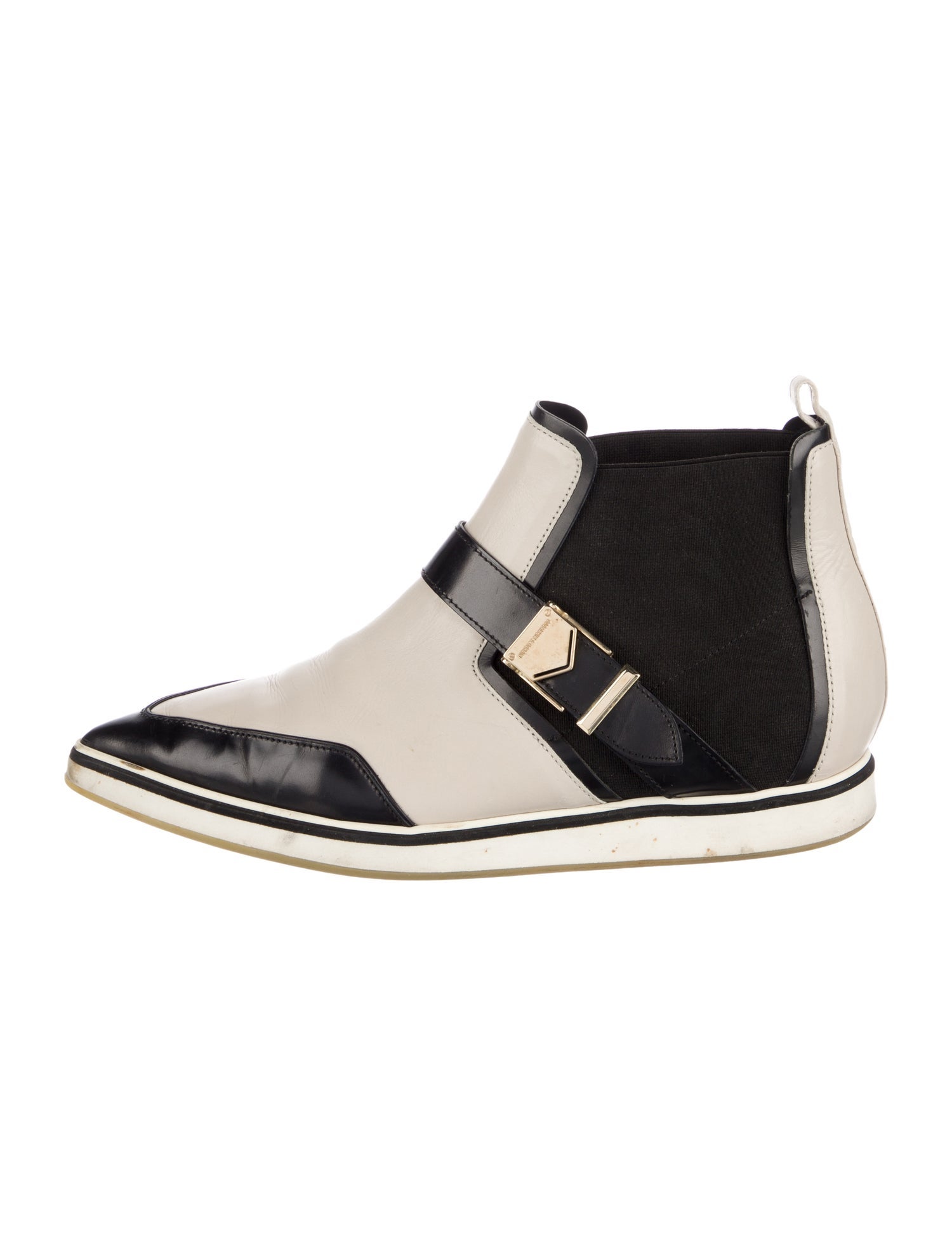 Nicholas Kirkwood Leather Colorblock Pattern Chelsea Boots