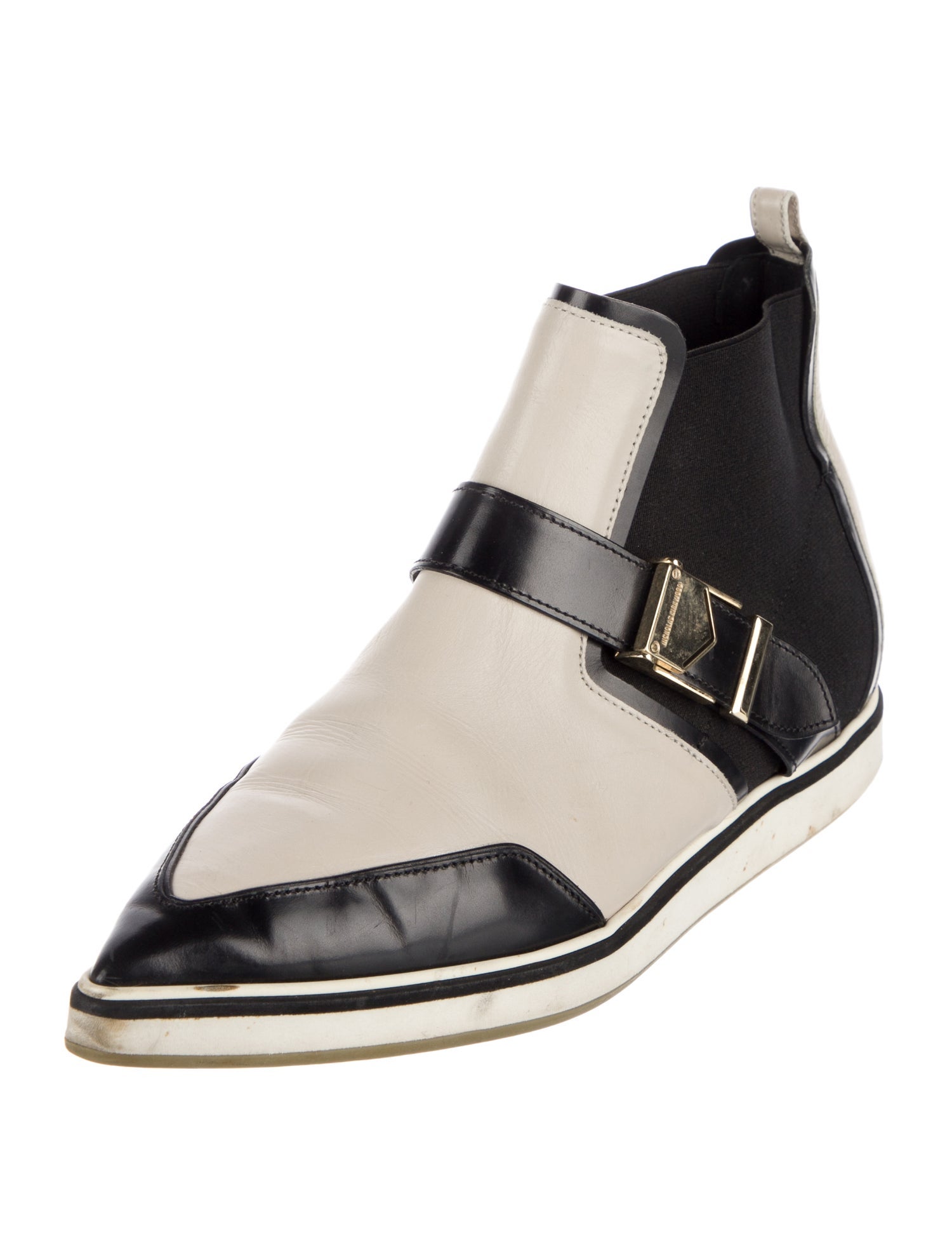 Nicholas Kirkwood Leather Colorblock Pattern Chelsea Boots