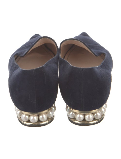 Nicholas Kirkwood Faux Pearl Accents Suede Loafers