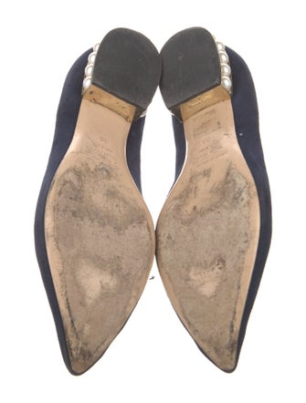 Nicholas Kirkwood Faux Pearl Accents Suede Loafers