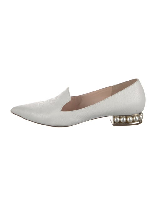 Nicholas Kirkwood Faux Pearl Accents Leather Loafers