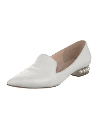 Nicholas Kirkwood Faux Pearl Accents Leather Loafers
