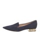 Nicholas Kirkwood Faux Pearl Accents Suede Loafers