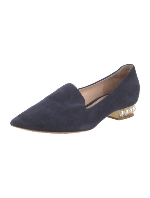 Nicholas Kirkwood Faux Pearl Accents Suede Loafers