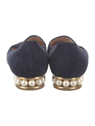 Nicholas Kirkwood Faux Pearl Accents Suede Loafers