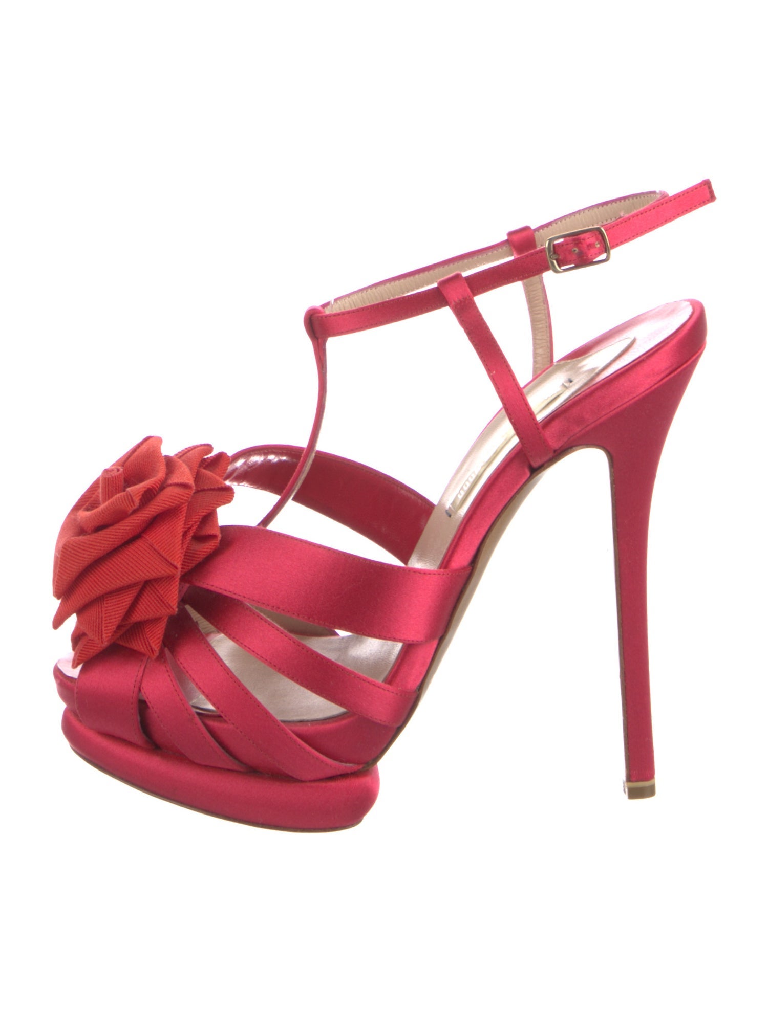 Nicholas Kirkwood Satin Cutout Accent T-Strap Sandals
