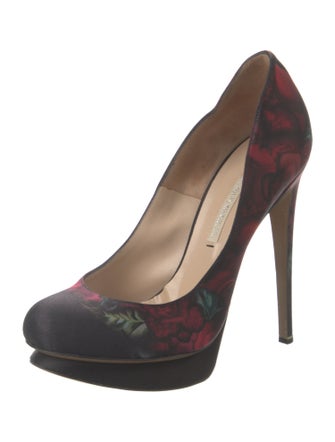 Nicholas Kirkwood Satin Printed Pumps