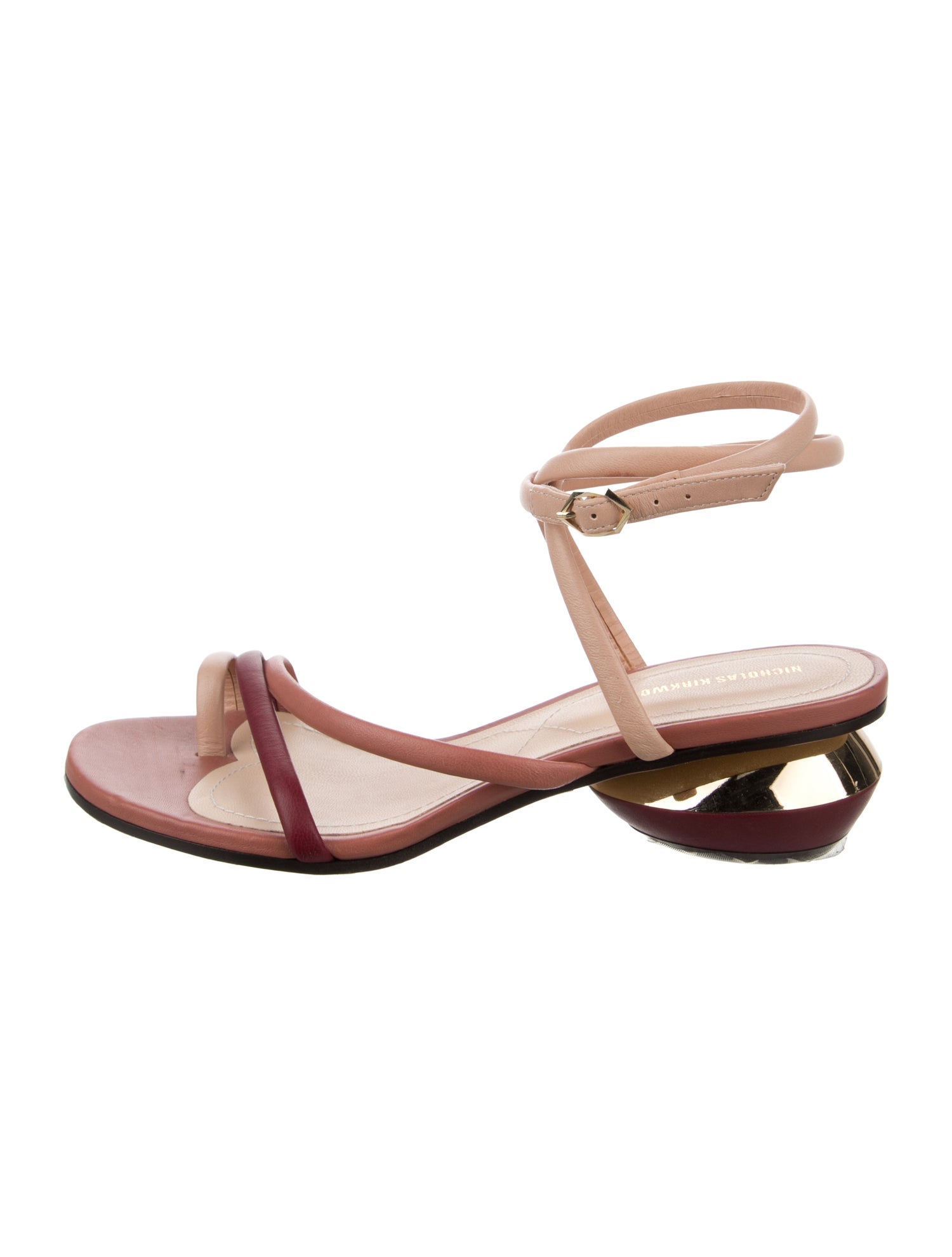 サンダル・ミュール NICHOLAS KIRKWOOD Women Sandals 909A85SATN P57 Purple Nicholas Kirkwood Purple/Black Satin and Velvet Ankle Strap