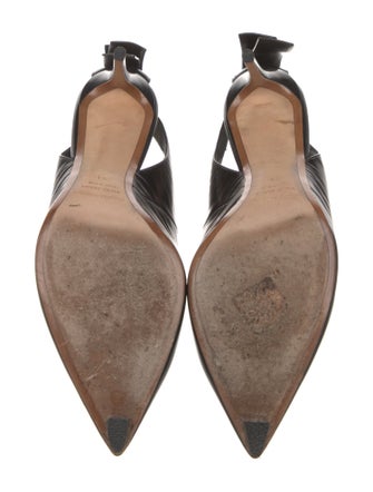 Nicholas Kirkwood Leather Bow Accents Slingback Pumps