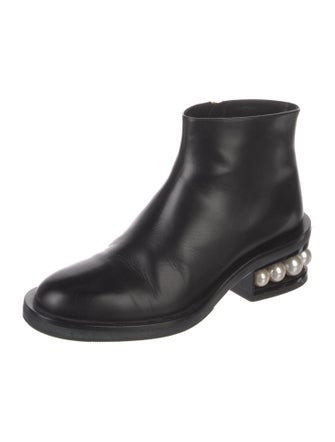 Nicholas Kirkwood Leather Beaded Accents Boots