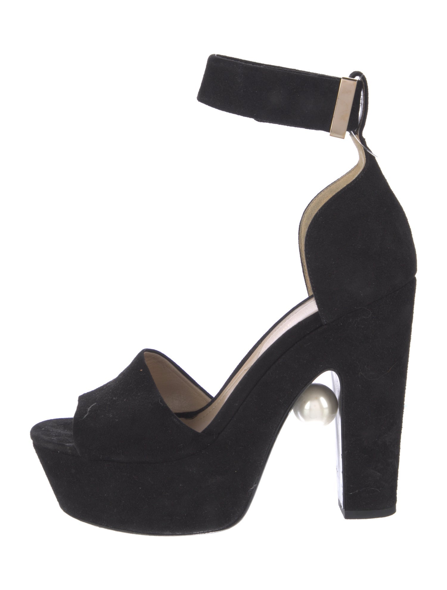 Nicholas Kirkwood Faux Pearl Accents Suede Sandals