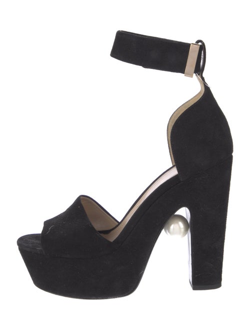 Nicholas Kirkwood Faux Pearl Accents Suede Sandals