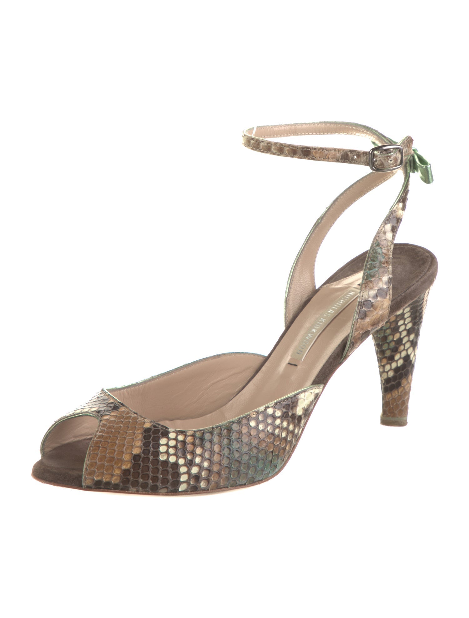Nicholas Kirkwood Snakeskin Animal Print Sandals