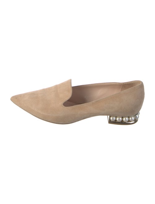 Nicholas Kirkwood Faux Pearl Accents Suede Flats