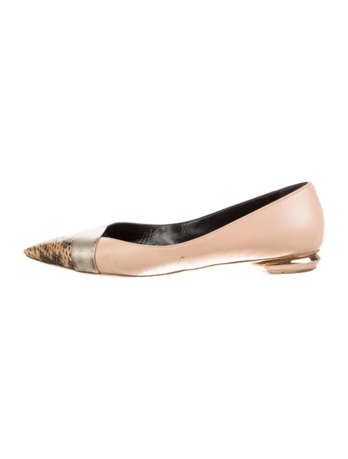 Nicholas Kirkwood Leather Animal Print Ballet Flats