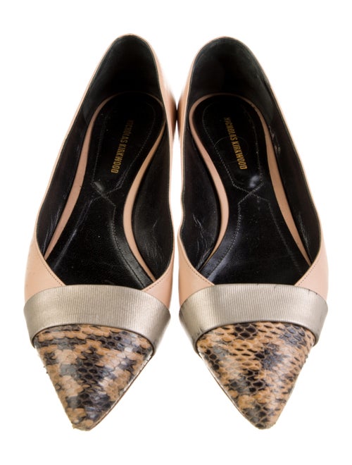 Nicholas Kirkwood Leather Animal Print Ballet Flats