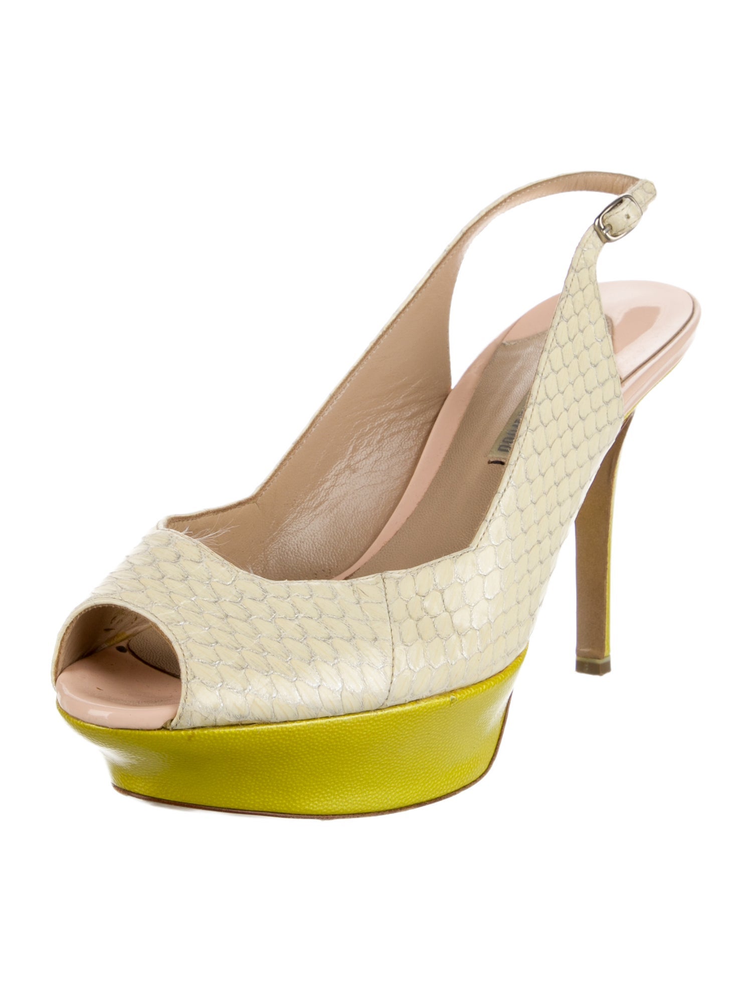 Nicholas Kirkwood Snakeskin Slingback Sandals