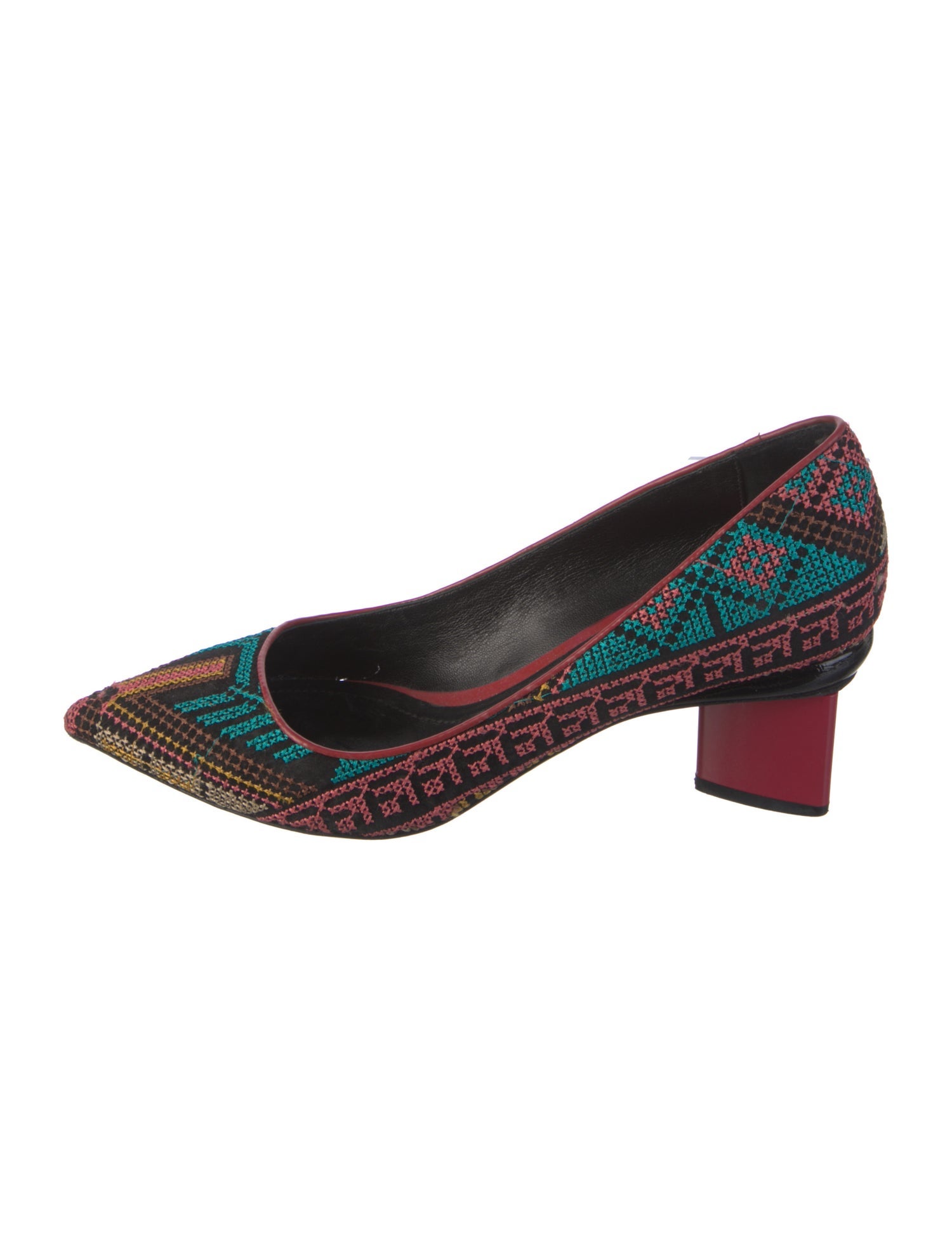 Nicholas Kirkwood Printed Embroidered Accent Pumps