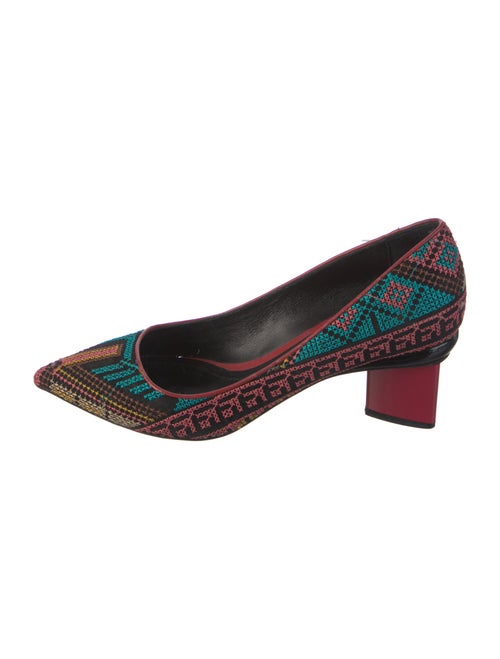 Nicholas Kirkwood Printed Embroidered Accent Pumps