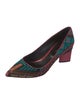 Nicholas Kirkwood Printed Embroidered Accent Pumps