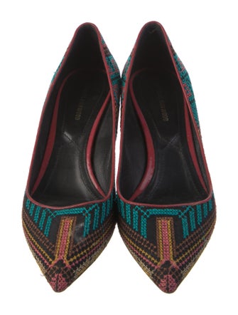Nicholas Kirkwood Printed Embroidered Accent Pumps