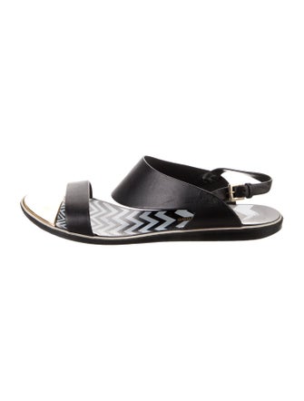 Nicholas Kirkwood Leather Printed Slingback Sandals