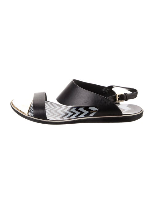 Nicholas Kirkwood Leather Printed Slingback Sandals