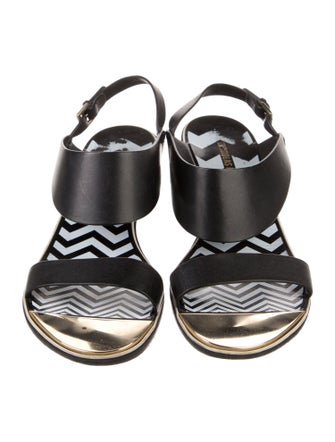 Nicholas Kirkwood Leather Printed Slingback Sandals