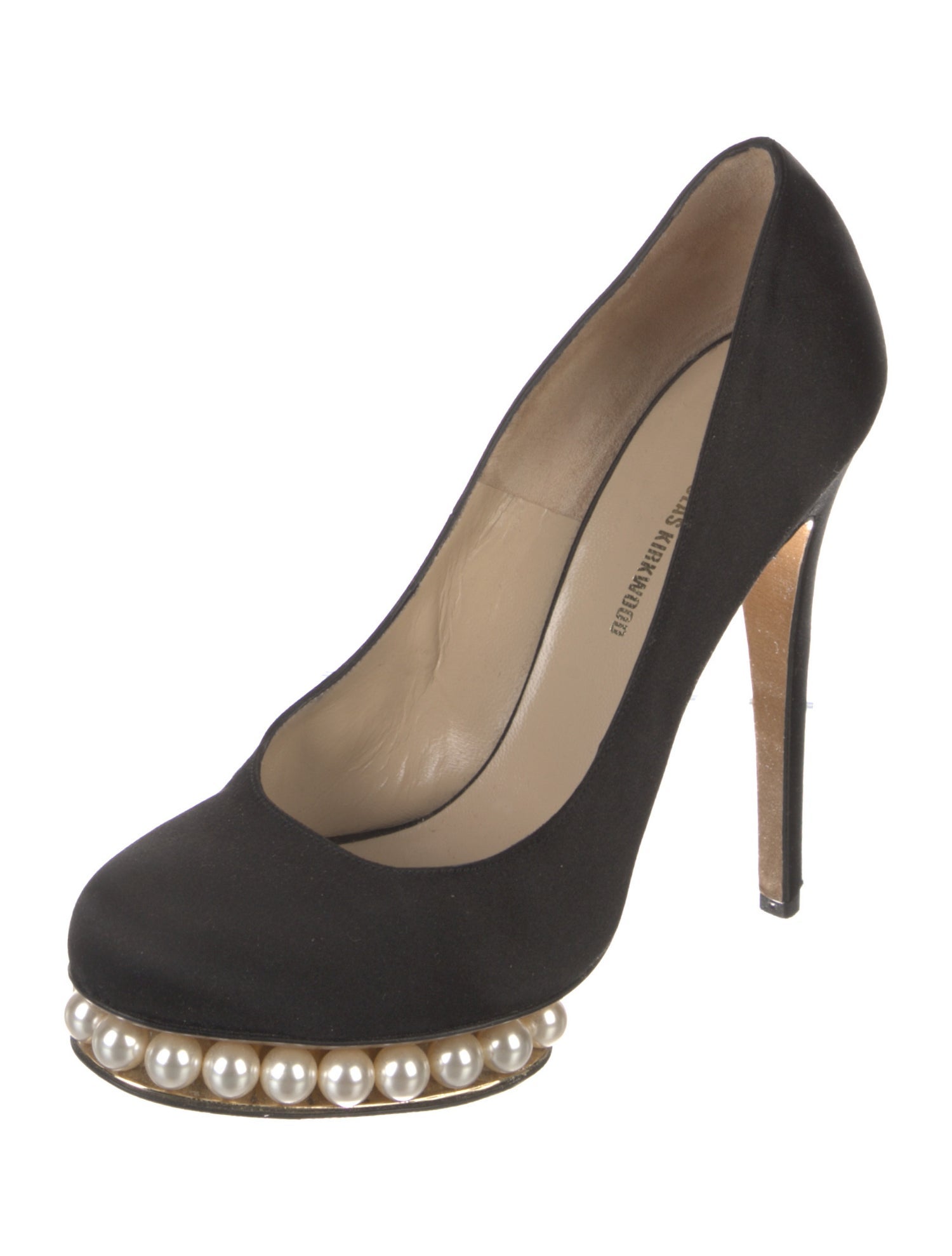 Nicholas Kirkwood Satin Beaded Accents Pumps