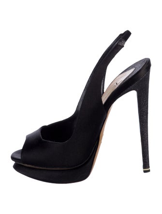 Nicholas Kirkwood Faux Pearl Accents Satin Slingback Sandals