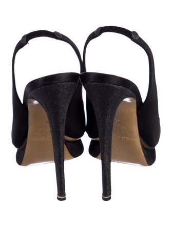 Nicholas Kirkwood Faux Pearl Accents Satin Slingback Sandals