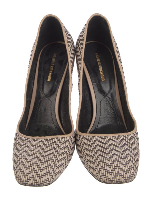 Nicholas Kirkwood Leather Houndstooth Print Pumps