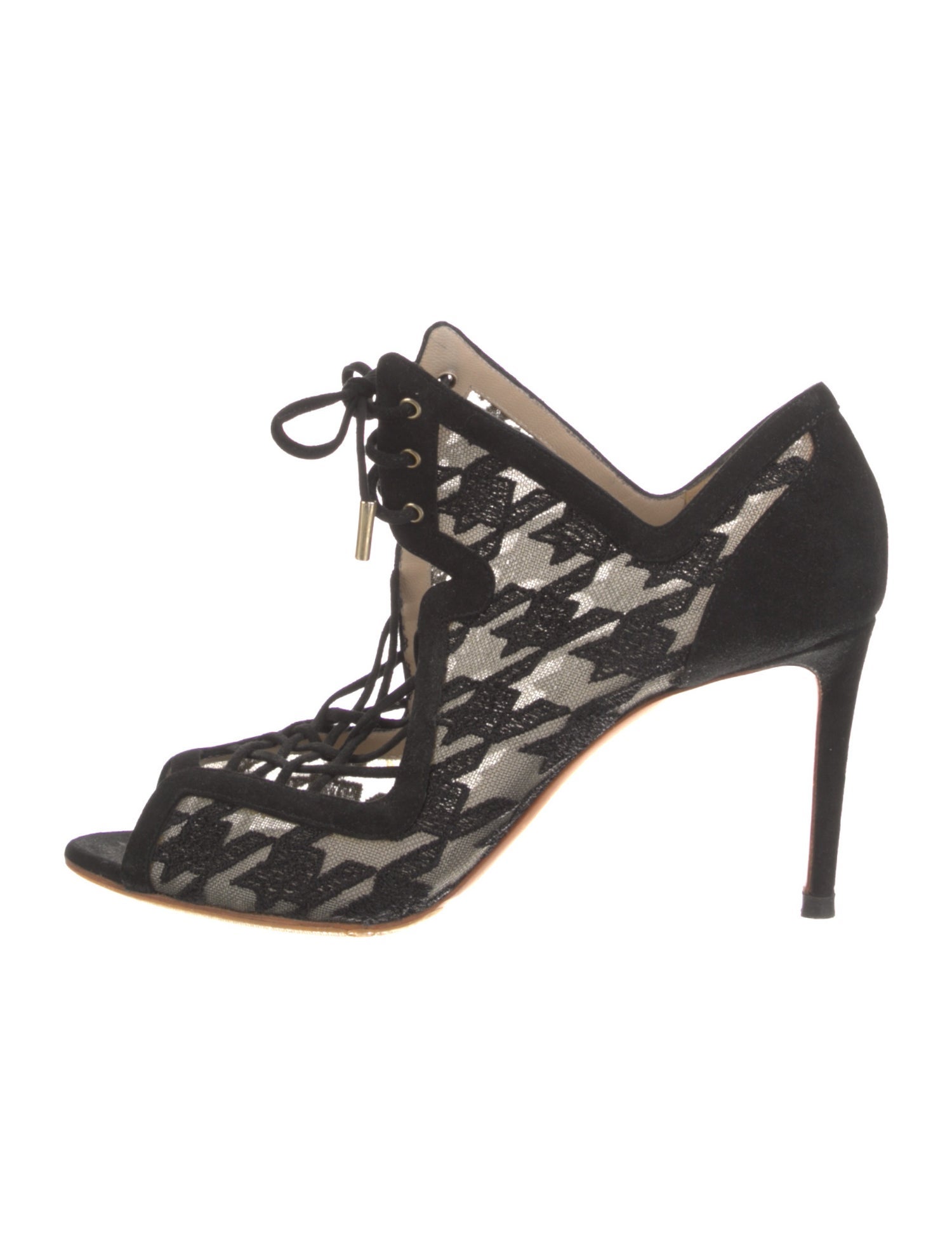 Nicholas Kirkwood Mesh Houndstooth Print Pumps