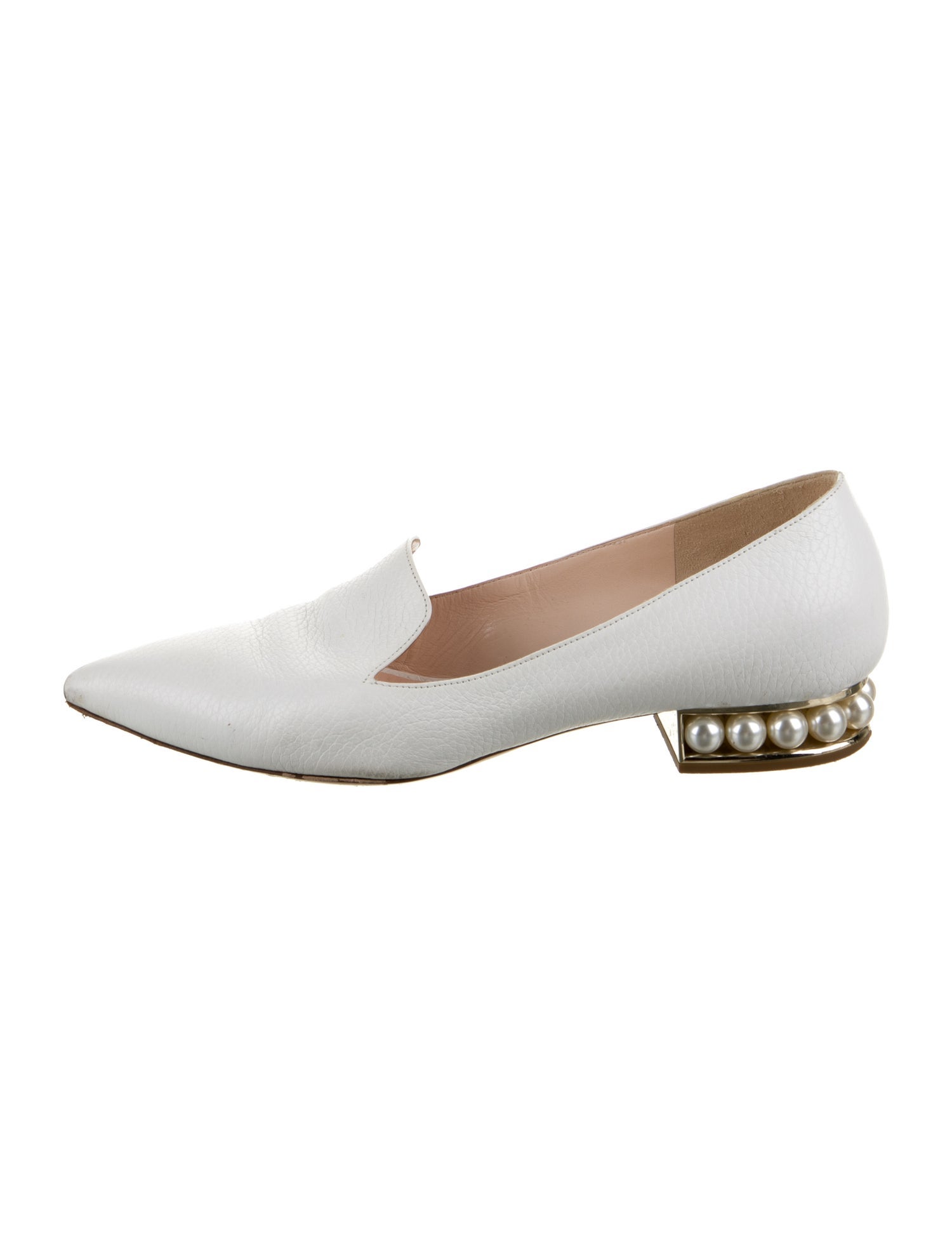 Nicholas Kirkwood Faux Pearl Accents Leather Loafers