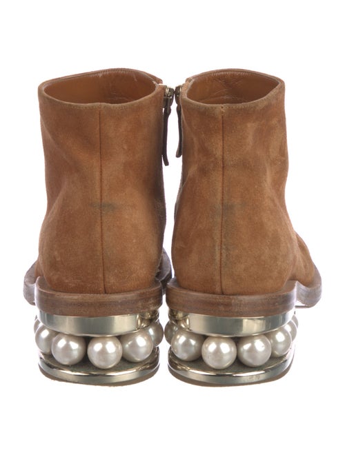 Nicholas Kirkwood Faux Pearl Accents Suede Boots