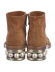 Nicholas Kirkwood Faux Pearl Accents Suede Boots