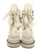 Nicholas Kirkwood Shearling Tweed Pattern Lace-Up Boots