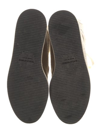 Nicholas Kirkwood Shearling Tweed Pattern Lace-Up Boots