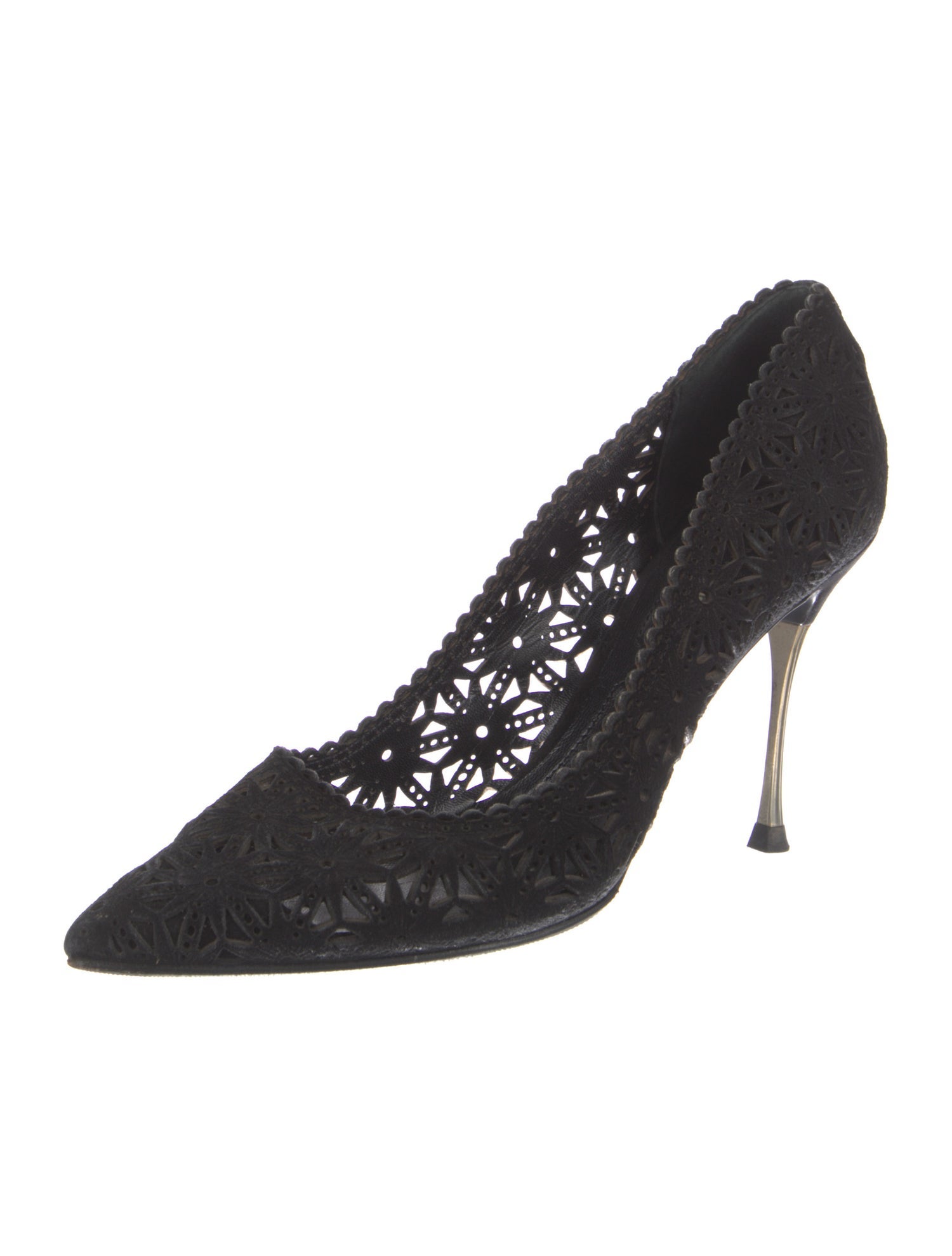 Nicholas Kirkwood Suede Lasercut Accents Pumps