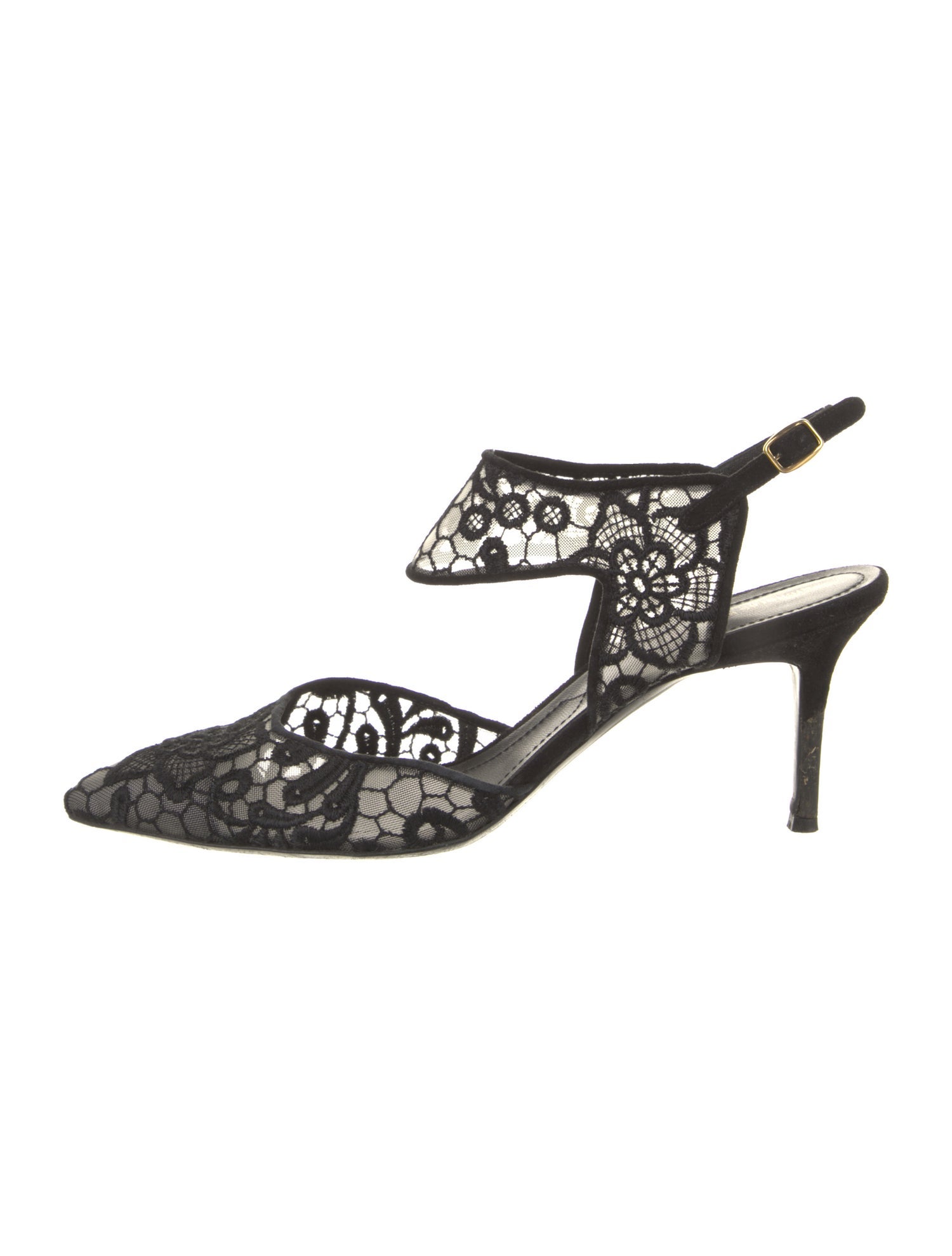 Nicholas Kirkwood Mesh Floral Print Slingback Pumps