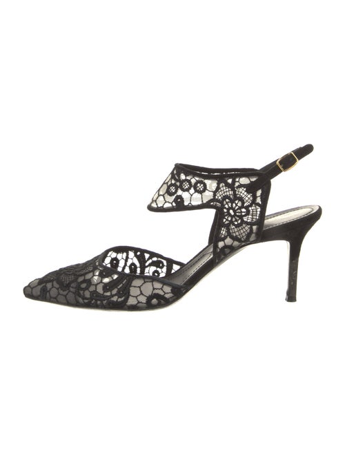 Nicholas Kirkwood Mesh Floral Print Slingback Pumps