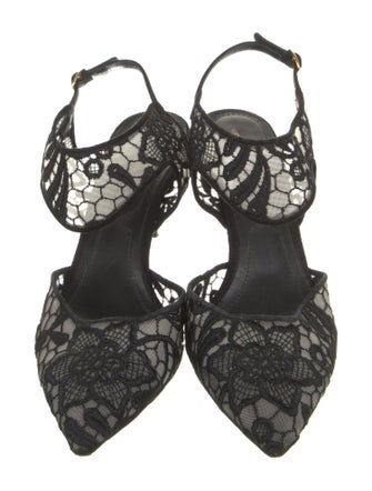 Nicholas Kirkwood Mesh Floral Print Slingback Pumps