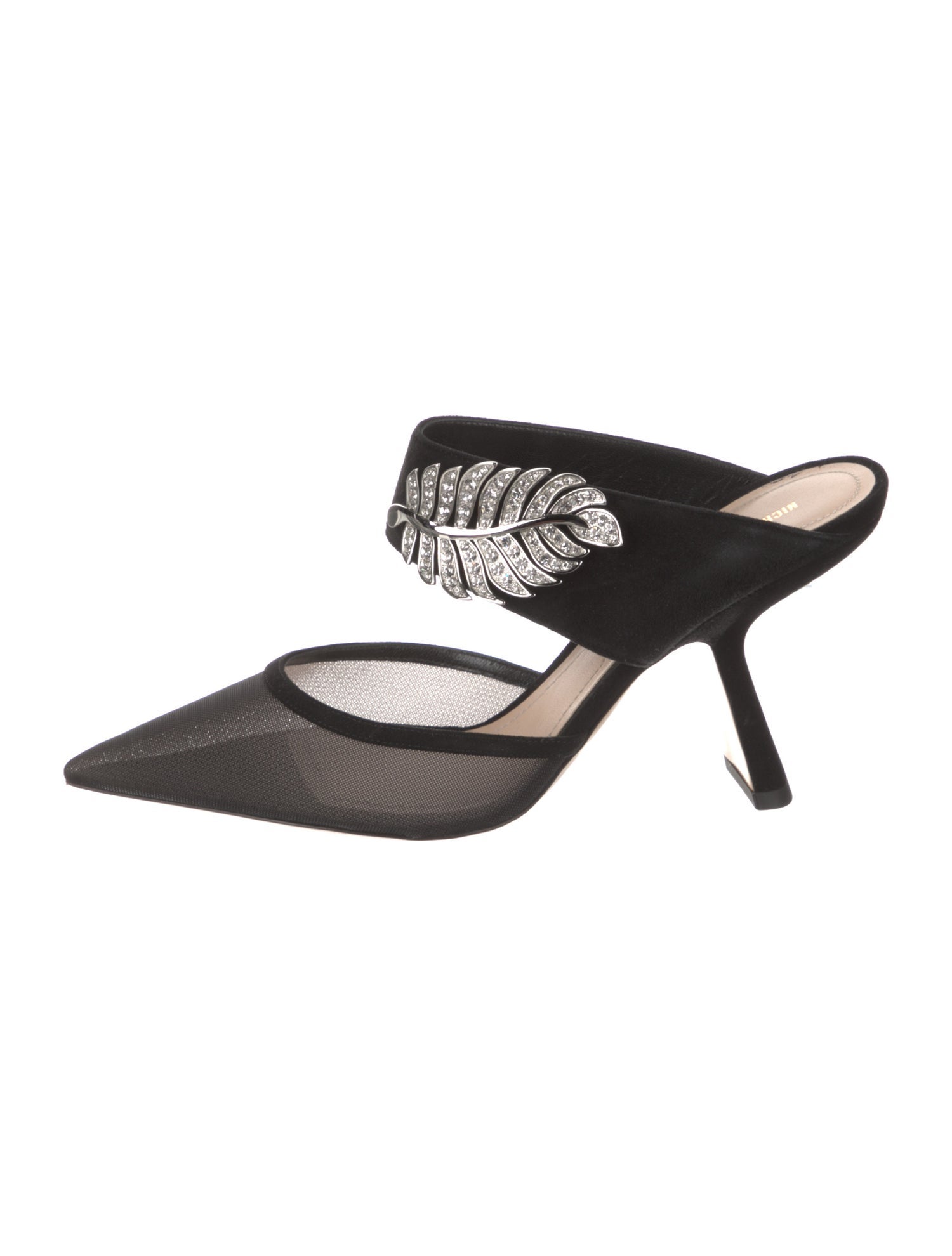 Nicholas Kirkwood Mesh Crystal Embellishments Mules