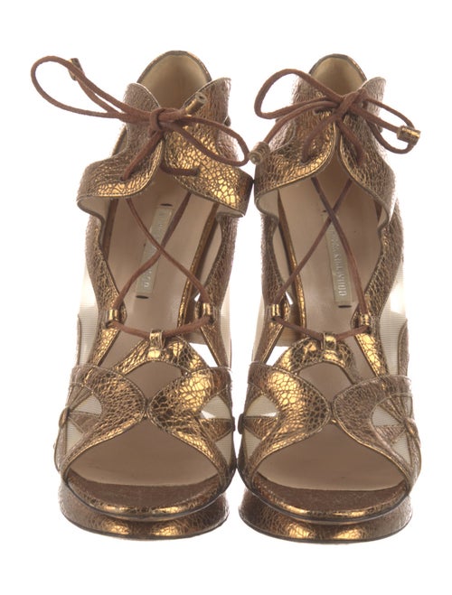 Nicholas Kirkwood Leather Mesh Accents Sandals