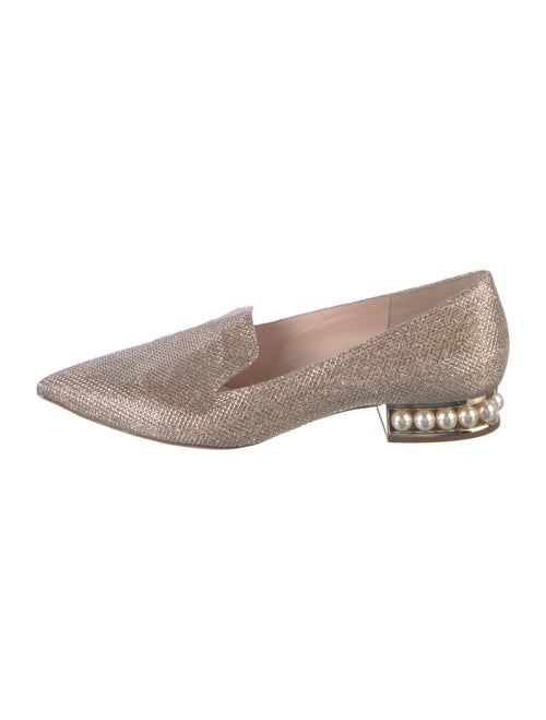 Nicholas Kirkwood Faux Pearl Accents Mesh Loafers