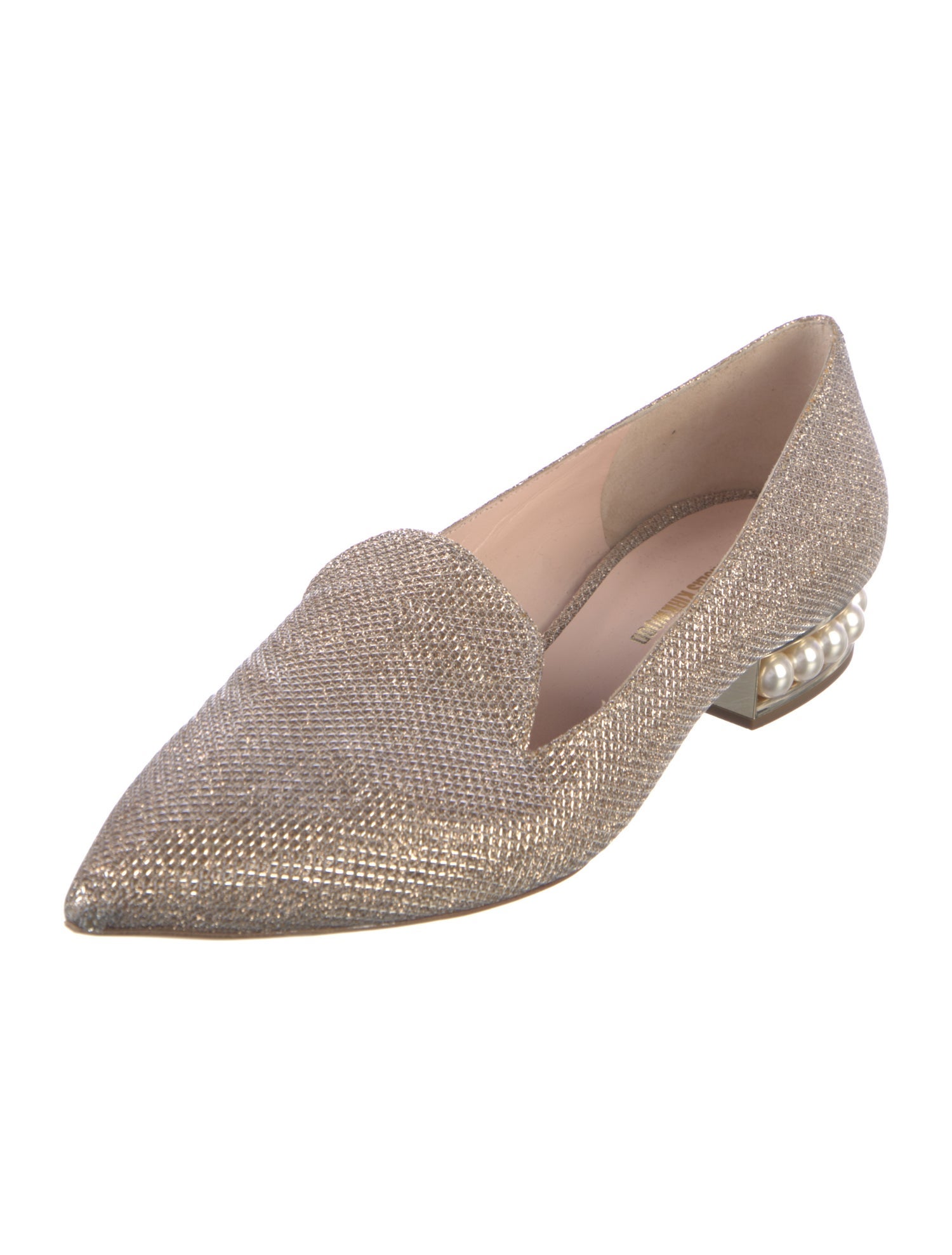 Nicholas Kirkwood Faux Pearl Accents Mesh Loafers