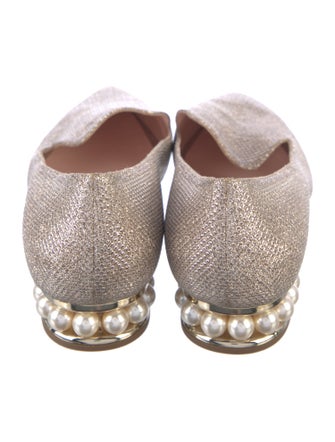 Nicholas Kirkwood Faux Pearl Accents Mesh Loafers
