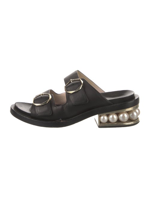 Nicholas Kirkwood Leather Beaded Accents Slides